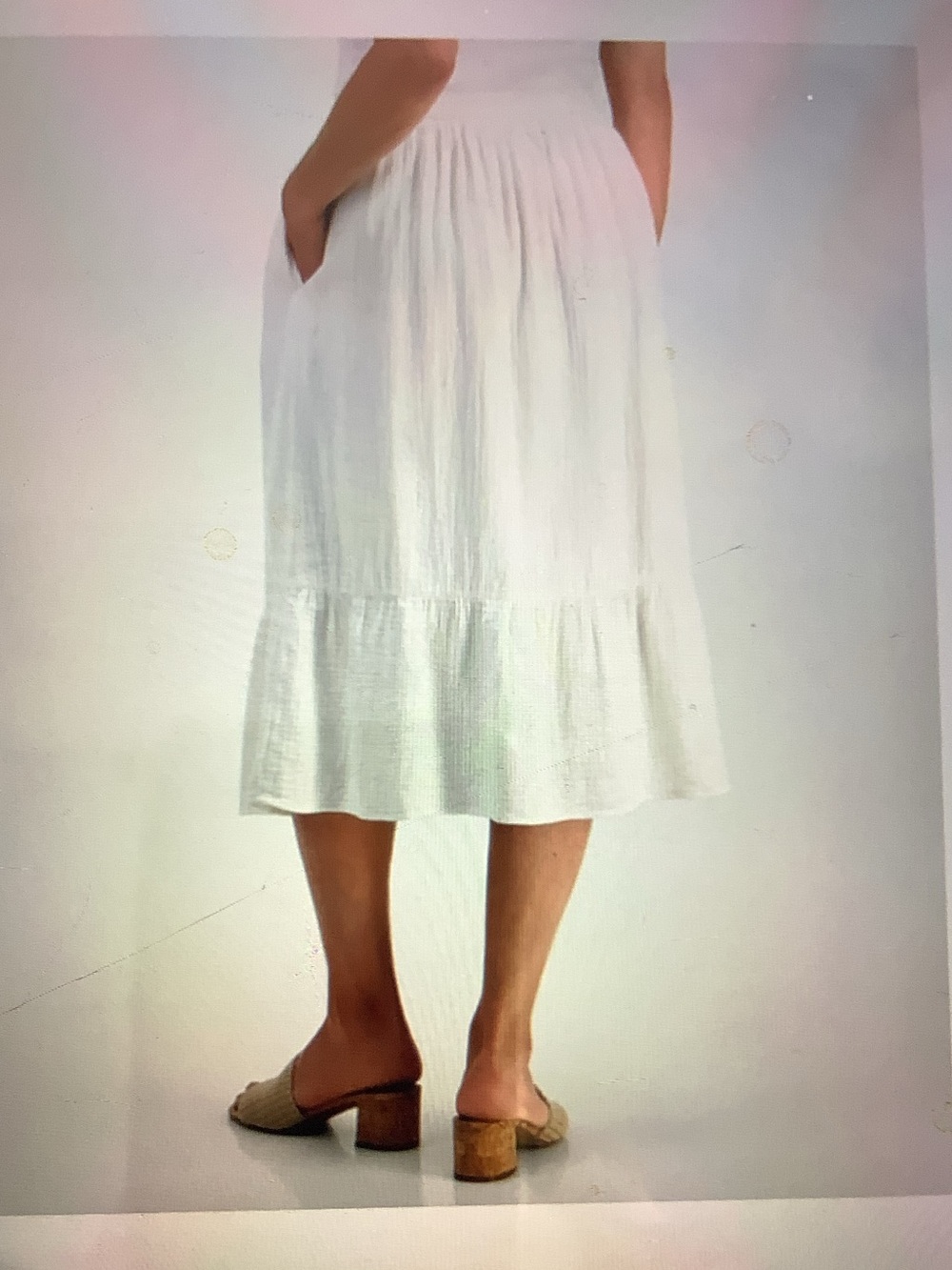 Style & Co. White Tiered Midi Skirt with Ruffle Hem - Picture 2 of 9